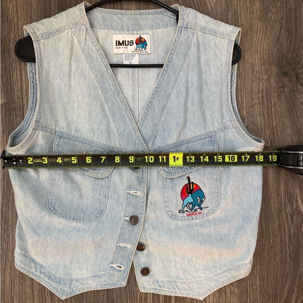 Vintage IMUS Denim Vest, Santa Fe, medium - Picture 2 of 4